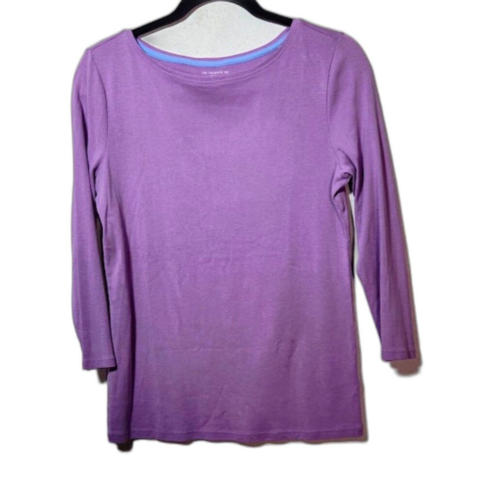 Talbots Women's  Light Purple Shade 3/4 Sleeve 100% Pima Cotton Knit Top Size: S - Picture 6 of 11